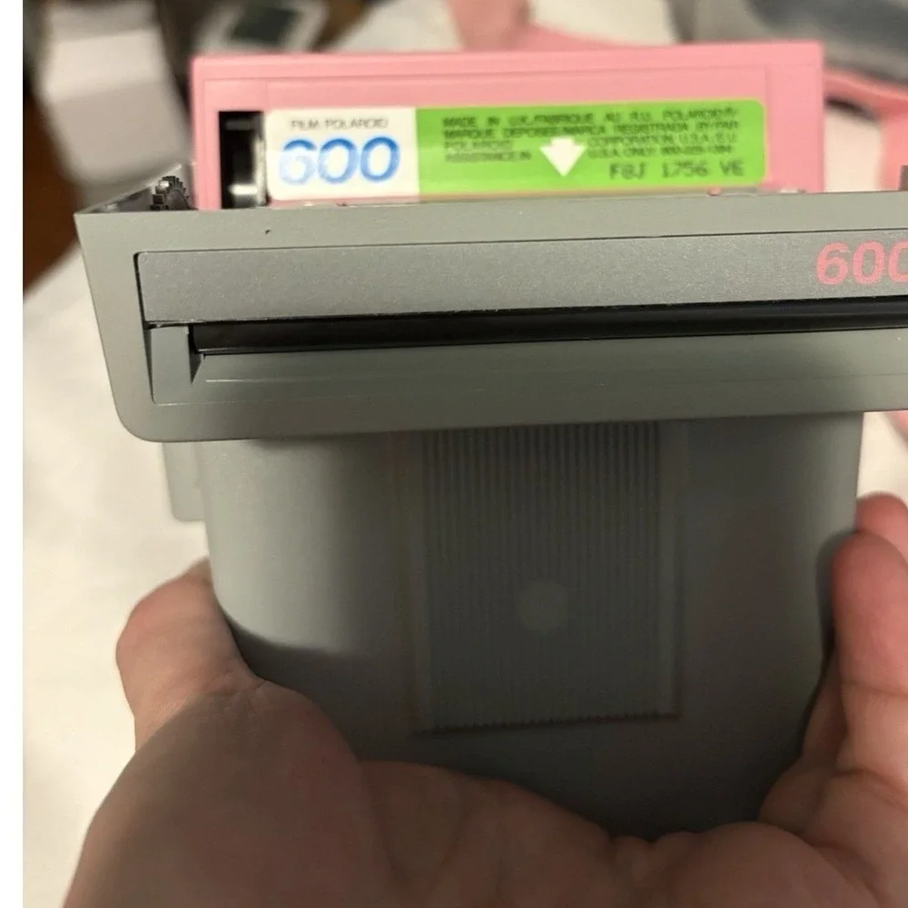 Polaroid Cool Cam 600 Instant Camera Pink Grey Vintage 80s Retro with Box Case